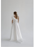 One Shoulder Ivory Satin Fashionable Wedding Dress